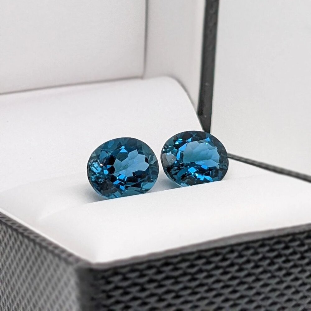 London Blue Topaz Loose Gemstone | 5x3mm - 12x10mm Oval Shape